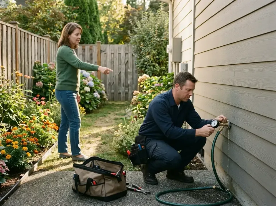 Plumber — Residential — Plumber, Homeowner, Tool Bag, Residential, Plumbing